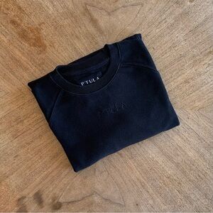 P’tula Black Perfectly Imperfect Crew Sweatshirt